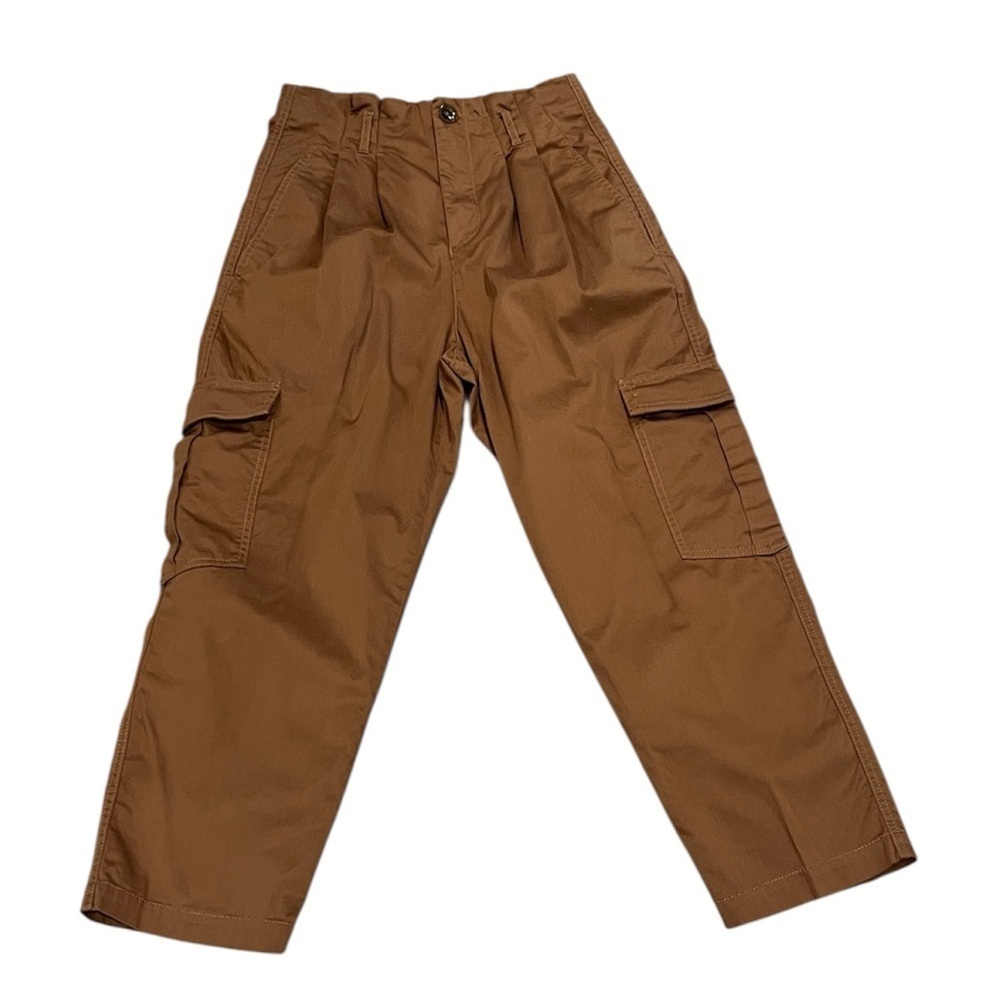 Zara women’s brown paper bag waist cargo style wide leg pants small